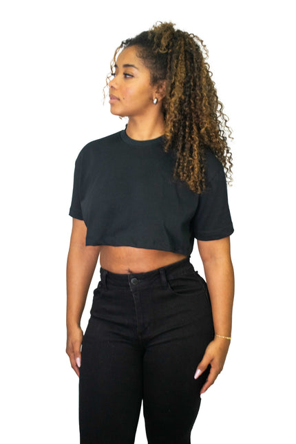T-shirt cropped oversized para mulher WSYD